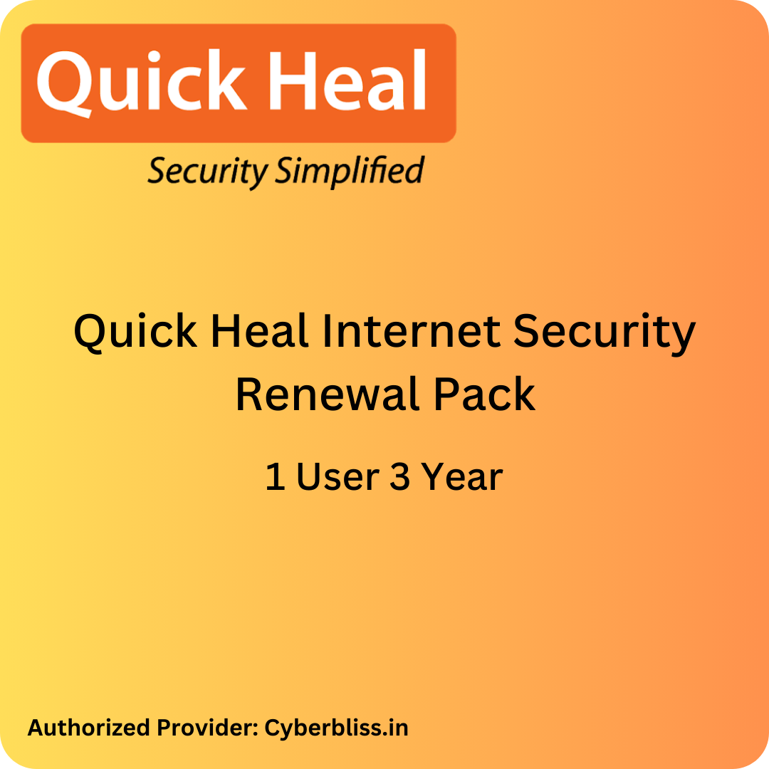 Quick Heal Internet Security Antivirus Renewal Pack 1 User 3 Year